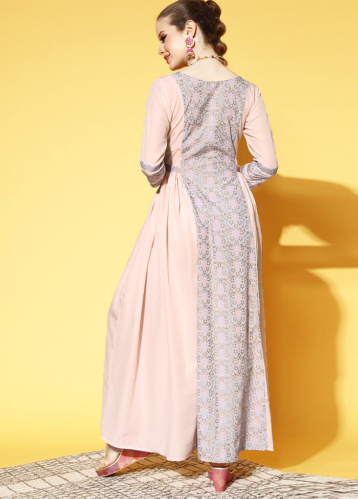 Light Pink Readymade Silk Indian Dress