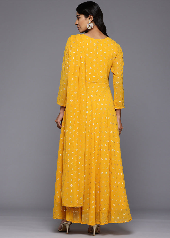 Mustard Readymade Georgette Indian Dress