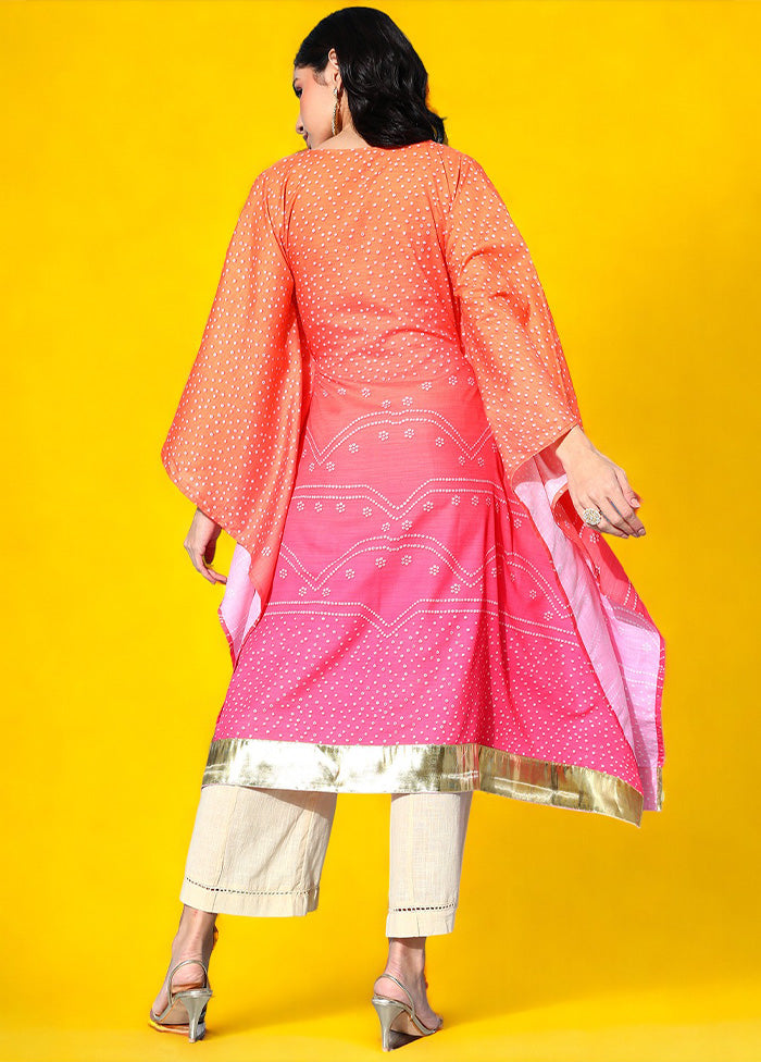 Orange Readymade Cotton Kurti