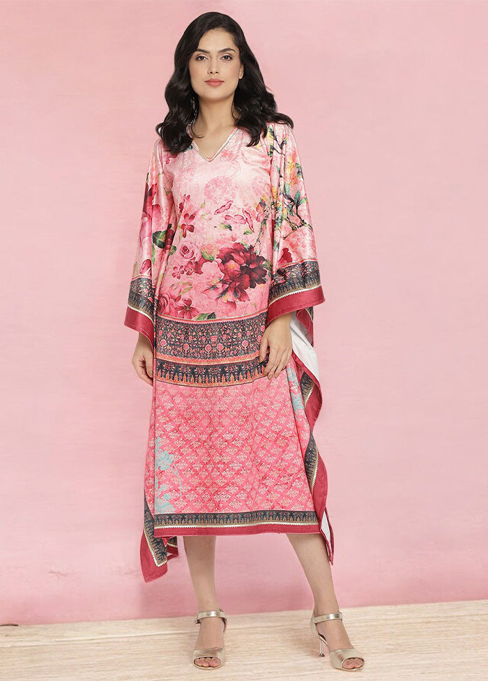 Pink Readymade Velvet Kurti