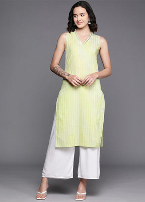 Pista Green Pure Readymade Cotton Kurti