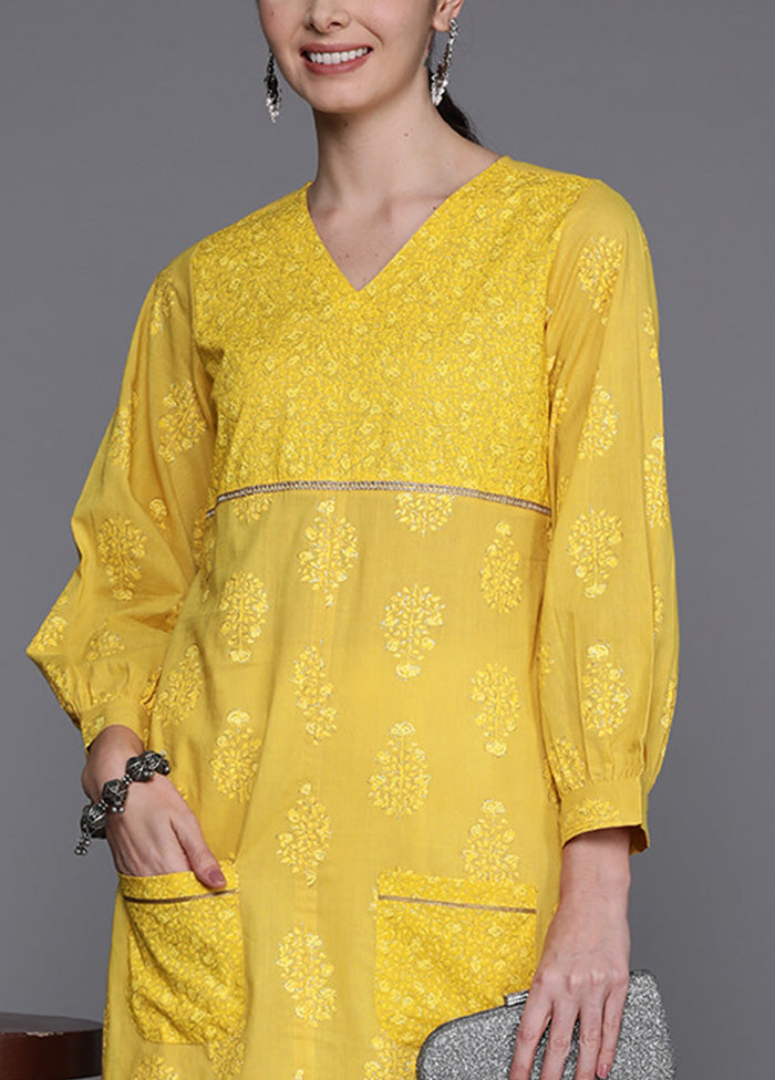 Mustard Pure Readymade Cotton Kurti