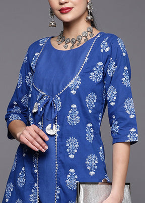 Royal Blue Pure Readymade Cotton Kurti