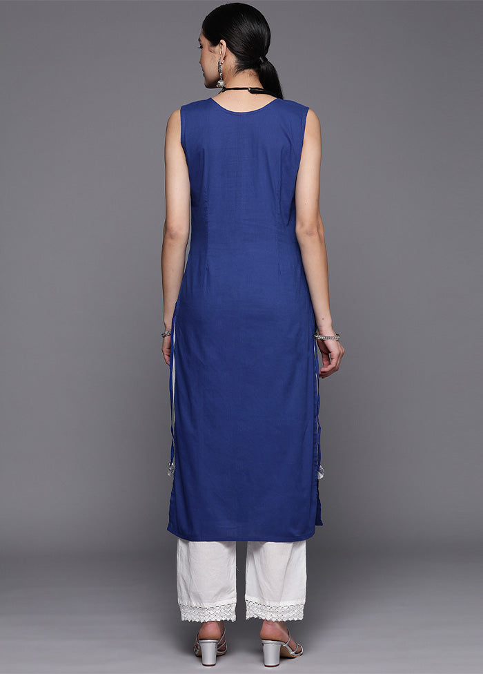 Royal Blue Pure Readymade Cotton Kurti