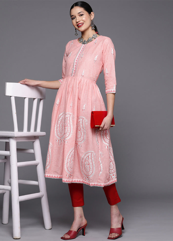 Pink Pure Readymade Cotton Kurti