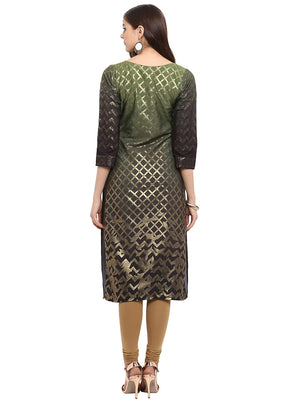 Green Readymade Silk Kurti