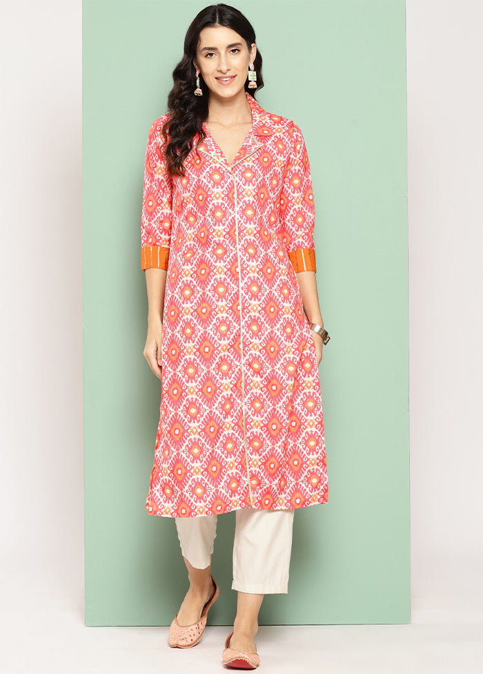 Orange Readymade Silk Kurti