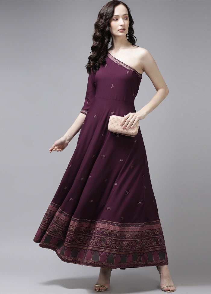 Wine Readymade Silk Kurti