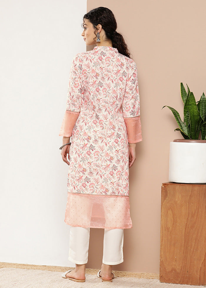 Pink Readymade Silk Kurti