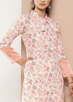 Pink Readymade Silk Kurti