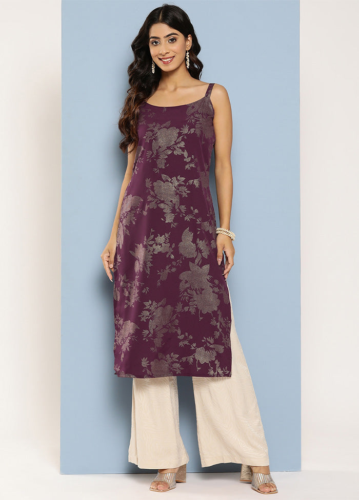 Wine Readymade Silk Kurti