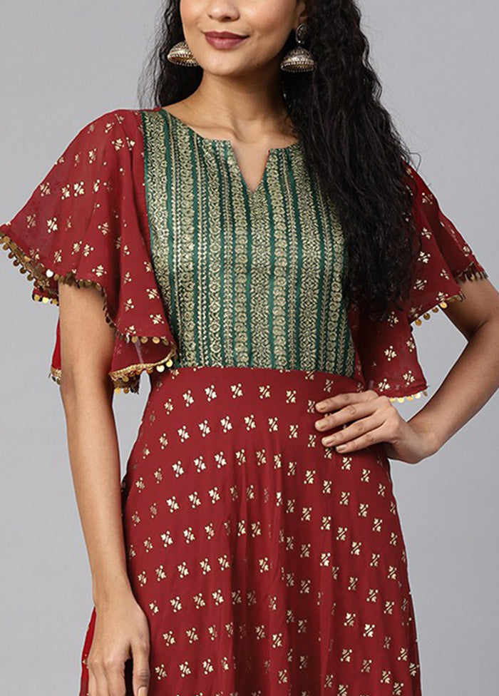 Maroon Readymade Georgette Kurti