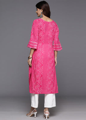 Pink Readymade Cotton Kurti