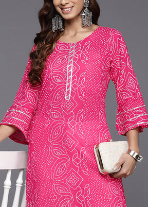 Pink Readymade Cotton Kurti