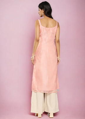 Pink Readymade Net Kurti