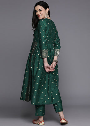 2 Pc Green Readymade Chanderi Kurti Set