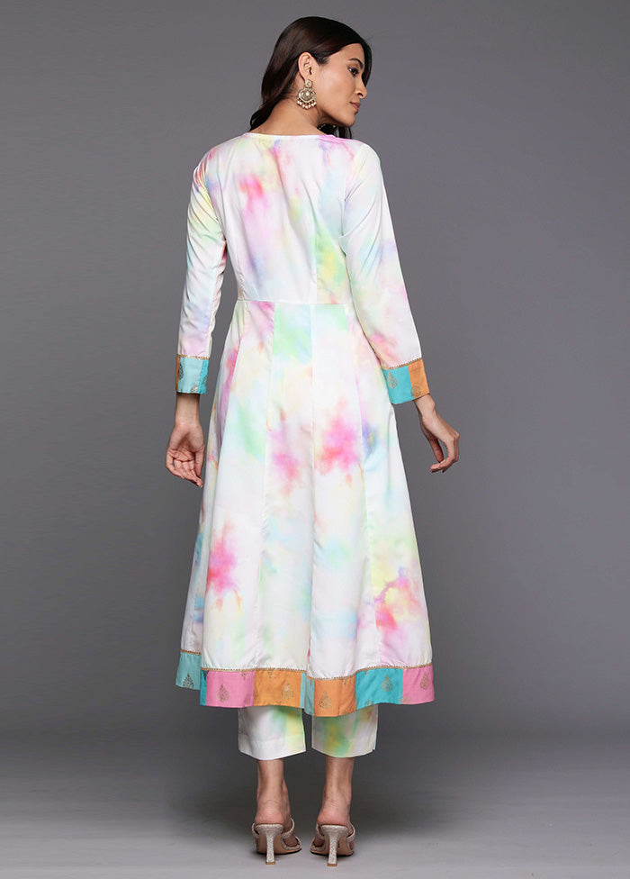 2 Pc Multicolor Readymade Silk Kurti Set