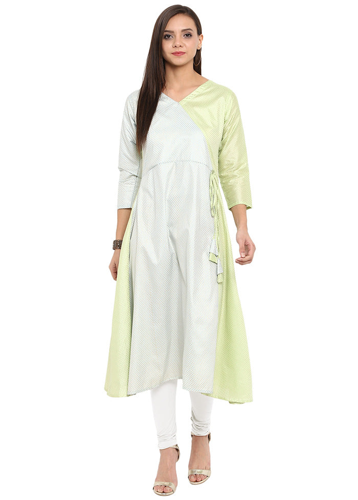 Green Readymade Silk Kurti