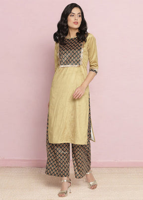 2 Pc Brown Readymade Velvet Kurti Set