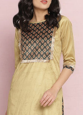 2 Pc Brown Readymade Velvet Kurti Set