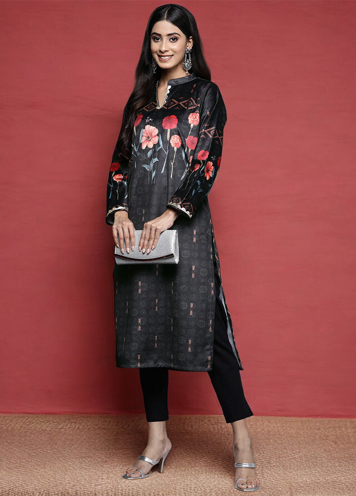 Black Readymade Velvet Kurti