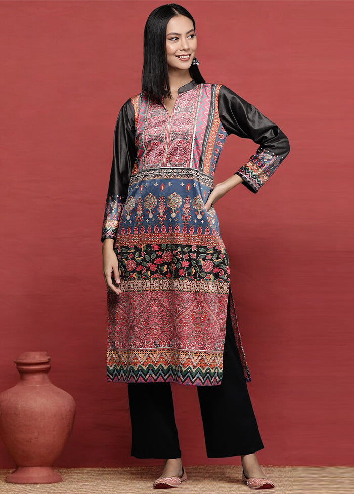 Multicolor Readymade Velvet Kurti