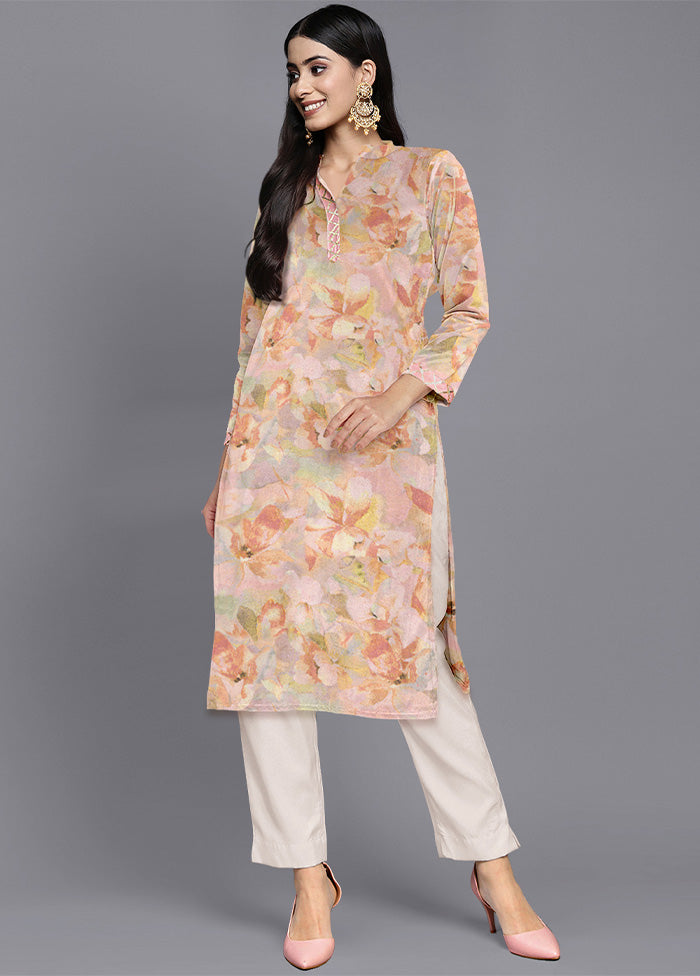 Multicolor Readymade Velvet Kurti