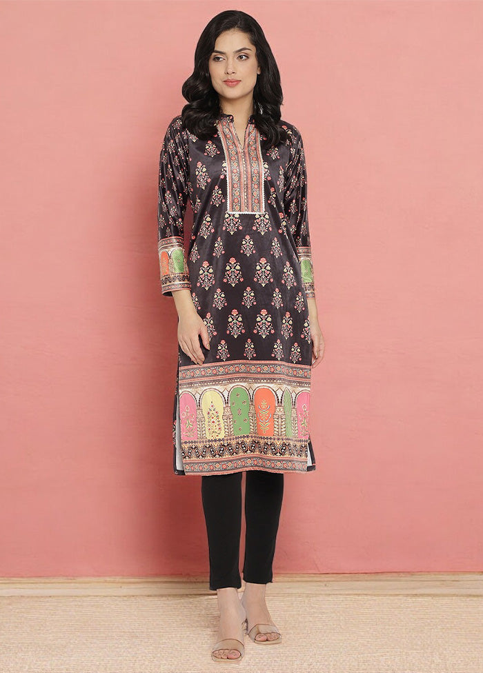 Black Readymade Velvet Kurti