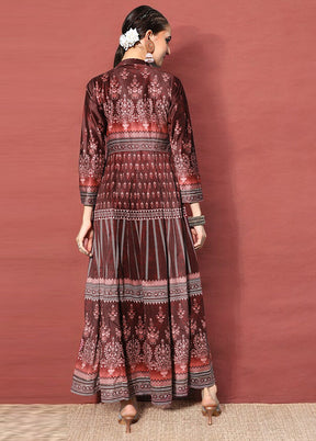 Wine Readymade Velvet Kurti