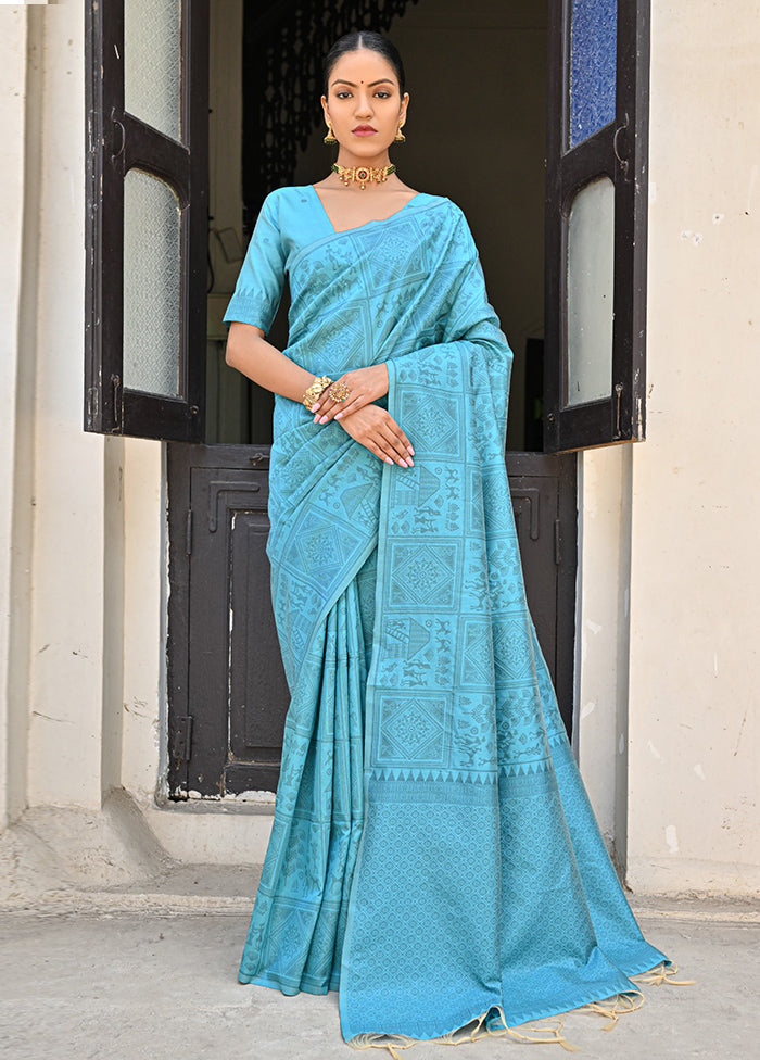 Firoza Dupion Silk Saree With Blouse Piece