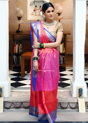 Red Silk Saree With Blouse Piece - Indian Silk House Agencies