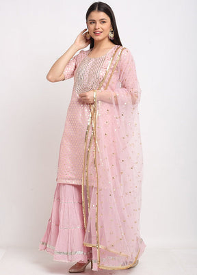 Pink 3 Pc Silk Suit Set With Dupatta VDANO001280774 - Indian Silk House Agencies