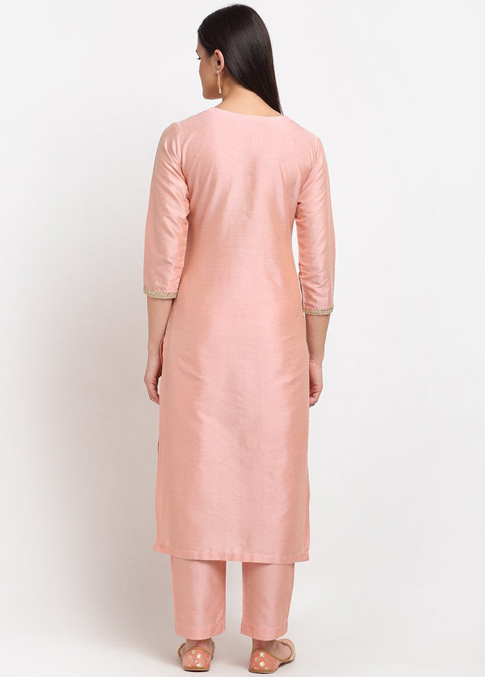 2 Pc Peach Straight Readymade Cotton Kurti Set VDANO001280761 - Indian Silk House Agencies