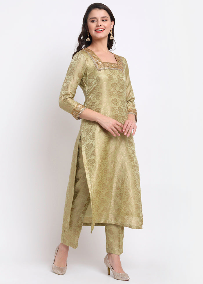 2 Pc Green Straight Readymade Silk Kurti Set VDANO001280771 - Indian Silk House Agencies