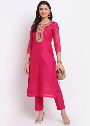 2 Pc Pink Straight Readymade Silk Kurti Set VDANO001280751 - Indian Silk House Agencies