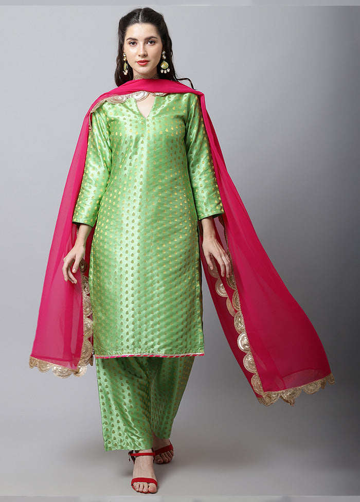 3 Pc Green Readymade Suit Set With Dupatta VDANO2903247 - Indian Silk House Agencies