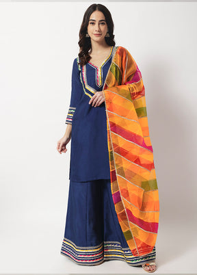 3 Pc Navy blue Suit Set With Dupatta VDANO2903278 - Indian Silk House Agencies