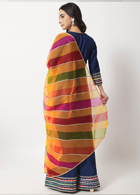 3 Pc Navy blue Suit Set With Dupatta VDANO2903278 - Indian Silk House Agencies
