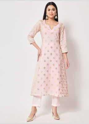 2 Pc Pink Readymade Cotton Kurti Set VDANO2903358 - Indian Silk House Agencies