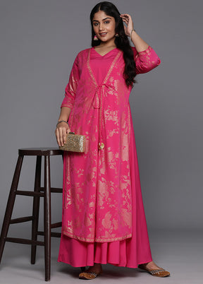 Pink Readymade Silk Indian Dress