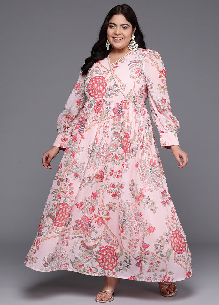 Pink Readymade Georgette Indian Dress