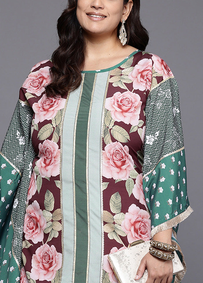 Green Readymade Silk Kurti