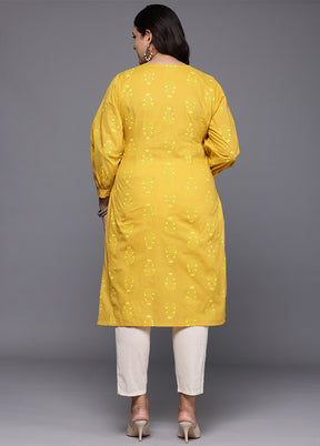 Mustard Readymade Cotton Kurti