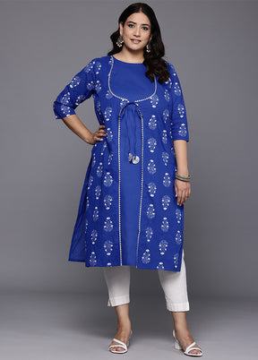 Blue Readymade Cotton Kurti