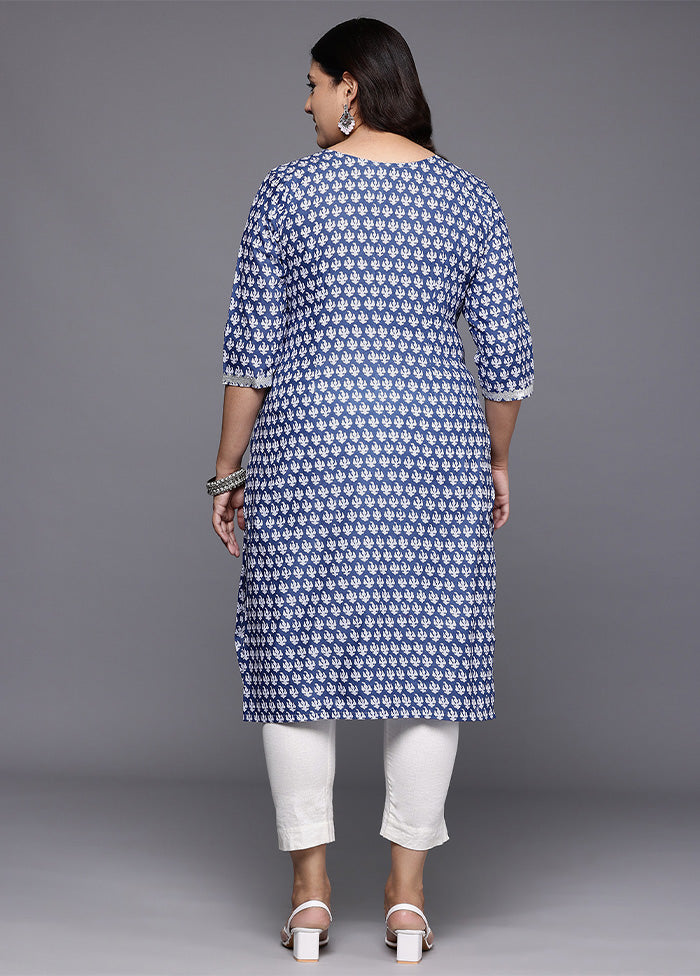 Blue Readymade Cotton Kurti