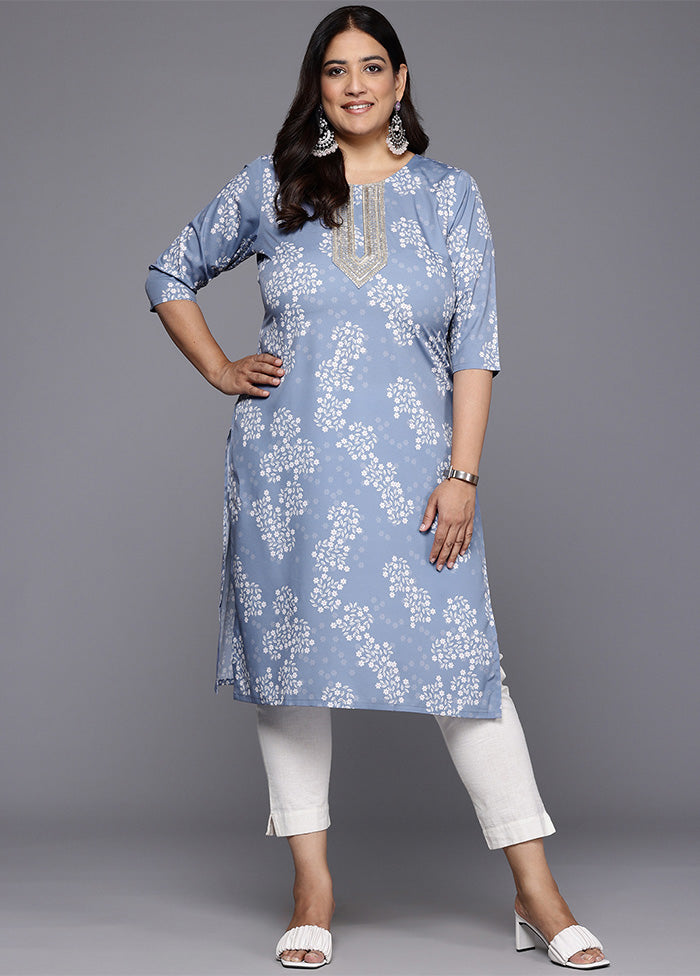 Grey Readymade Silk Kurti