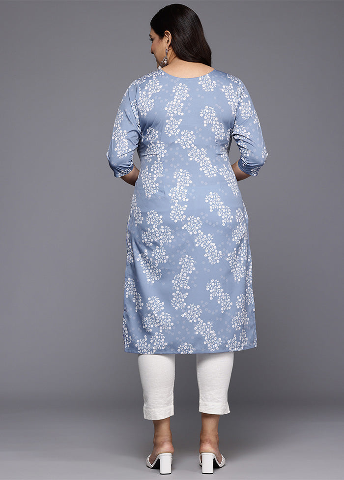 Grey Readymade Silk Kurti