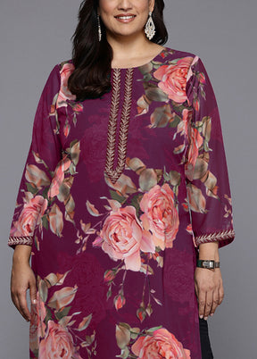 Purple Readymade Georgette Kurti