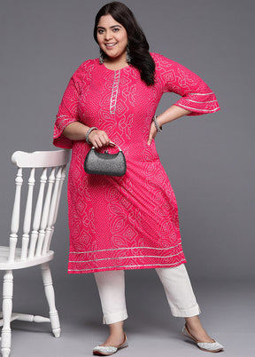 Pink Readymade Cotton Kurti