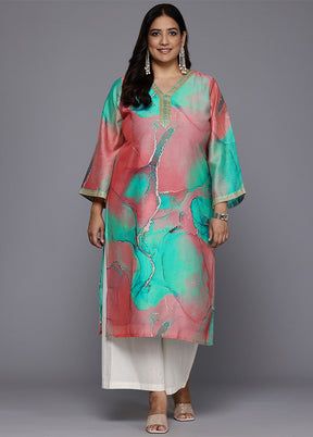 Multicolor Readymade Chanderi Kurti